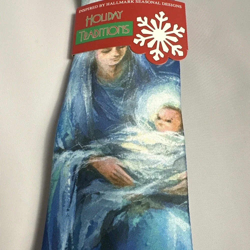 Hallmark Nativity Christmas Tie Mary Baby Jesus Religious Holiday Necktie NWT